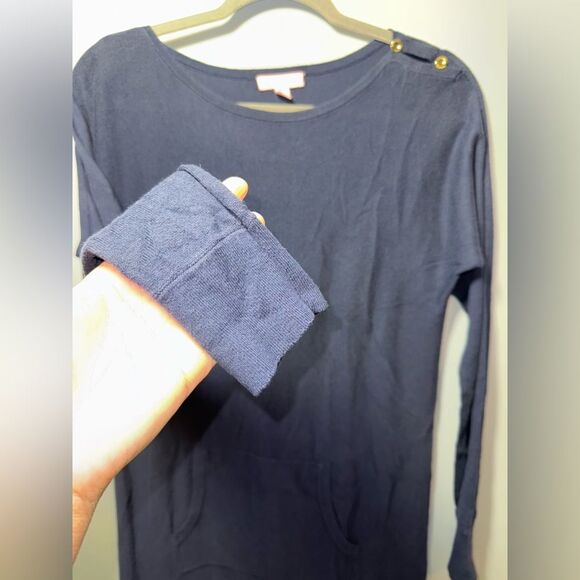 Lilly Pulitzer Jupiter Sweater Dress Navy Blue Cotton wool blend size XS EUC - Picture 4 of 9